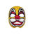 SALE Qualitts-Maske Clown, gelb-wei-rot