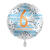 NEU Folienballon Blue Stars - Hip Hip Hurra 6. Geburtstag - ca. 45cm Durchmesser