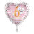 NEU Folienballon Pink Hearts - Hip Hip Hurra 6. Geburtstag - ca. 45cm Durchmesser