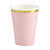 Pappbecher mit Goldrand - Hellrosa, 220ml, 6 St�ck