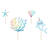 Kuchenstecker / Tortenaufsatz / Toppers Meerestiere � ca. 10 � 15,5 cm � 4 St�ck