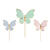 Kuchenaufsatz / Cake-Topper / Picker Schmetterlinge - 9 � 6,5 cm, Farbig sortiert, 9 St�ck