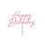 Kuchenaufsatz / Cake-Topper aus Acryl Happy Birthday / Geburtstag - Hellrosa, 16,5 cm