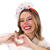 NEU Haarreif Pompon, wei�er T�ll mit kleinen bunten Pompons