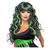 Perücke Damen Langhaar mit Pony leicht gewellt gesträhnt, Hexe, Meerjungfrau, Waldfee, grün-violett - mit Haarnetz Bild 2