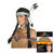 Percke Damen Indianerin mit Stirnband und zwei gefochtenen Zpfen, Sioux, schwarz - mit Haarnetz