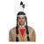 Percke Herren Indianer mit Stirnband und zwei gefochtenen Zpfen, Sioux, schwarz