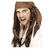 Perücke Herren Langhaar Pirat mit Kopftuch braun Bukanier, braun - mit Haarnetz - mit Haarnetz Bild 2