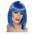 Perücke Damen Longbob, Pagenkopf mit Pony, Glam, blau - mit Haarnetz Bild 2