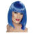 Percke Damen Longbob, Pagenkopf mit Pony, Glam, blau - mit Haarnetz Bild 2