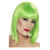 Percke Damen Longbob, Pagenkopf mit Pony, Glam, neongrn