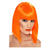 Percke Damen Longbob, Pagenkopf mit Pony, Glam, neonorange - mit Haarnetz Bild 2