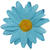 SALE Blumen Streudeko, türkis, 5 cm, 24 Stk.