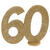 NEU Aufsteller Geburtstags-Zahl 60, glitter-gold, ca. 10cm