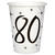 SALE Becher, recycelbar aus Pappe, 80. Geburtstag, 200 ml, 10 Stck