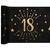 NEU Tischlufer Happy Birthday 18, schwarz-gold, 30cm x 5m - Tischlufer