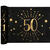 NEU Tischlufer Happy Birthday 50, schwarz-gold, 30cm x 5m - Tischlufer