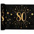 NEU Tischlufer Happy Birthday 80, schwarz-gold, 30cm x 5m - Tischlufer