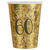 NEU Papp-Becher Happy Birthday 60 gold-schwarz, 10 Stck, ca. 266ml - Becher