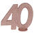 NEU Aufsteller Geburtstags-Zahl 40, glitter-ros-gold, ca. 10cm