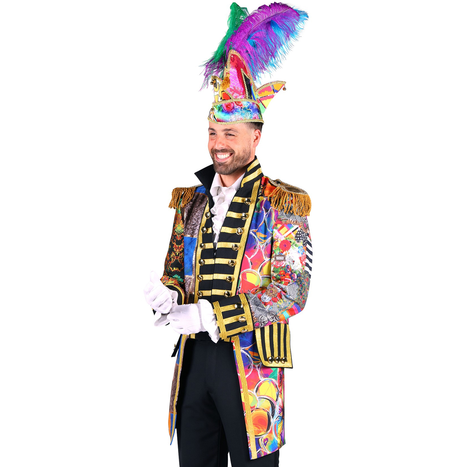 NEU Herren-Kostm Karnevalsjacke Mix it up, buntes Patchworkmuster, Gr. S Bild 2