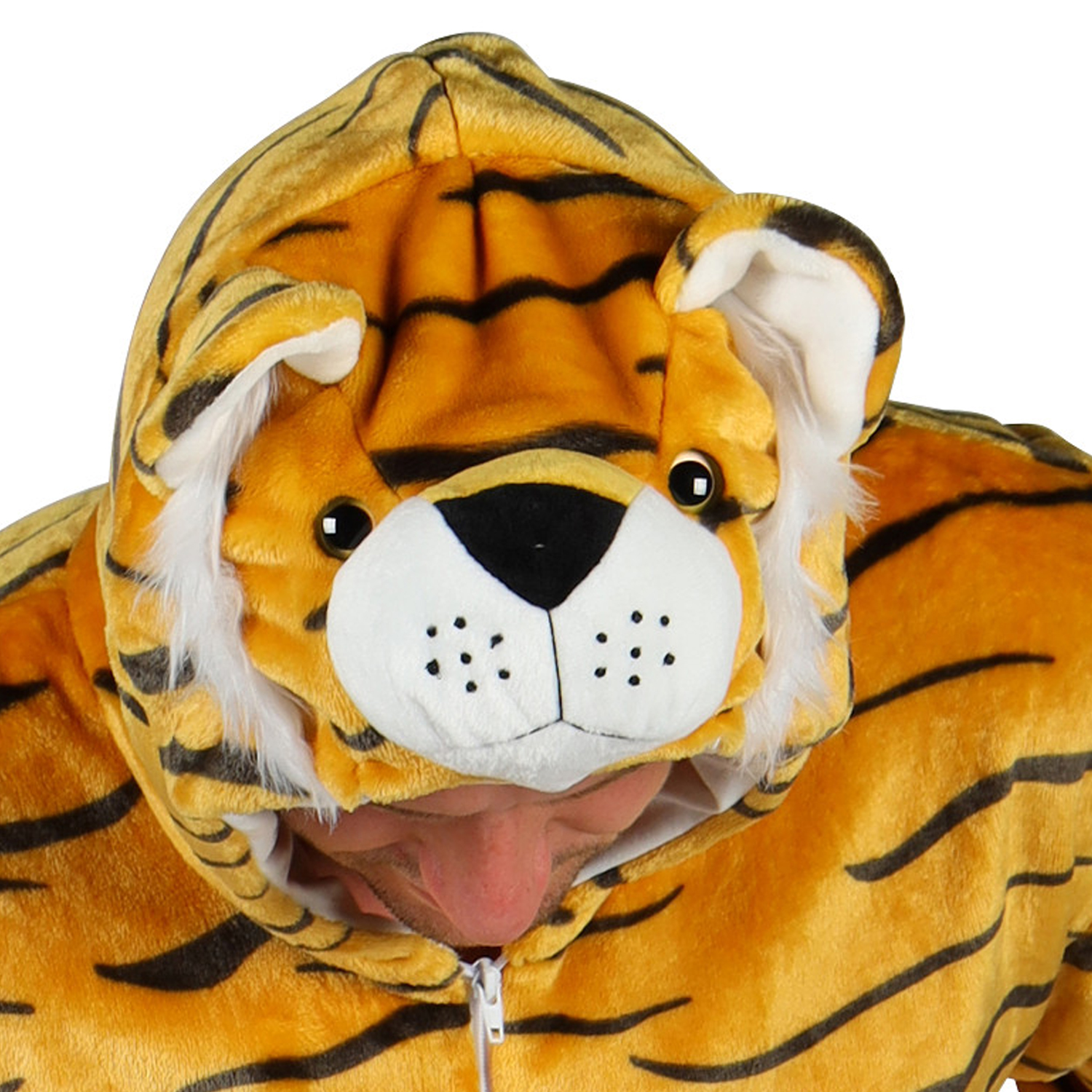 NEU Unisex-Kostm Plsch-Overall Tiger, braun-schwarz, Gr. XS-S Bild 3