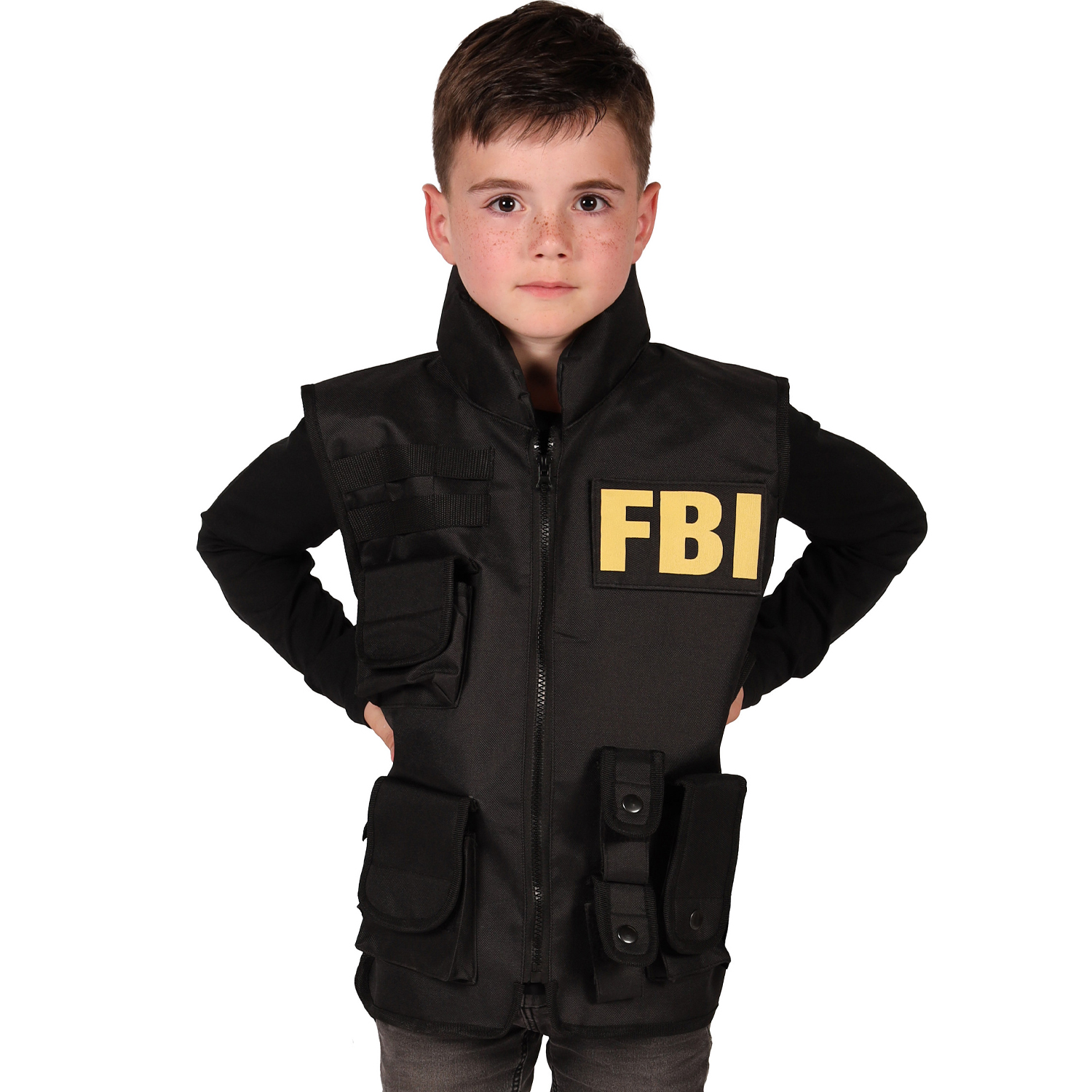NEU Einsatz-Weste fr Kinder mit Patches fr SWAT, Polizei und FBI, Einheitsgre Bild 2