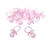 Schnuller aus Kunststoff transparent - rosa, Dekoration / Accessoire fr Baby Shower Party, Gre ca. 2,5 cm, 18 Stck