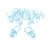 Schnuller aus Kunststoff transparent - blau, Dekoration / Accessoire für Baby Shower Party, Größe ca. 2,5 cm, 18 Stück