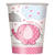 SALE Becher aus Pappe mit Elefant fr Baby Shower Party, wei / rosa / pink, Gre: ca. 250 ml, 8 Stck