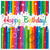 Servietten Happy Birthday, Kindergeburtstag, Regenbogenfarben / bunt, Größe: ca. 33 x 33 cm, 16 Stück