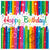 SALE Servietten Happy Birthday, Kindergeburtstag, Regenbogenfarben / bunt, Gre: ca. 33 x 33 cm, 16 Stck