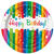 NEU Teller Happy Birthday aus Pappe, Kindergeburtstag, Regenbogenfarben / bunt, Gre ca. 23 cm, 8 Stck