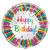 NEU Folienballon Happy Birthday, Kindergeburtstag, Regenbogenfarben / bunt, beidseitig bedruckt, Größe: ca. 45 cm - Folienballon Regenbogenfarben