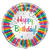 SALE Folienballon Happy Birthday, Kindergeburtstag, Regenbogenfarben / bunt, beidseitig bedruckt, Gre: ca. 45 cm - Folienballon Regenbogenfarben