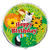 Folienballon Happy Birthday, Motto Dschungel Tiere für Kindergeburtstag, beidseitig bedruckt, Größe: ca. 45 cm - Folienballon