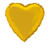 Folienballon Herz Unifarben, Premiumqualität, beidseitig bedruckt, Größe: ca. 45 cm, Farbe: Gold - Gold