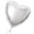 Folienballon Herz Unifarben, Premiumqualität, beidseitig bedruckt, Größe: ca. 45 cm, Farbe: Silber - Silber