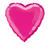 Folienballon Herz Unifarben, Premiumqualität, beidseitig bedruckt, Größe: ca. 45 cm, Farbe: Pink - Pink