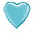 Folienballon Herz Unifarben, Premiumqualität, beidseitig bedruckt, Größe: ca. 45 cm, Farbe: Hellblau - Hellblau