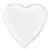 Folienballon Herz Unifarben, Premiumqualität, beidseitig bedruckt, Größe: ca. 45 cm, Farbe: Weiß - Weiß