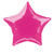 Folienballon Stern Unifarben, Premiumqualität, beidseitig bedruckt, Größe: ca. 45 cm, Farbe: Pink - Pink