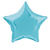 Folienballon Stern Unifarben, Premiumqualität, beidseitig bedruckt, Größe: ca. 45 cm, Farbe: Hellblau - Hellblau