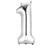 NEU Folienballon Medium Zahl 1, silber, ca. 66cm hoch - Ziffer 1