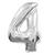 NEU Folienballon Medium Zahl 4, silber, ca. 66cm hoch - Ziffer 4