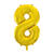 Riesiger Folienballon Zahl 8, Premiumqualität, Höhe: ca. 86 cm, Farbe: Gold - Ziffer: 8