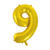 Riesiger Folienballon Zahl 9, Premiumqualität, Höhe: ca. 86 cm, Farbe: Gold - Ziffer: 9