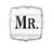 Folienballon Mr. / Mister, Serie Mr & Mrs, zur Hochzeit, Silber, beidseitig bedruckt, Größe: ca. 45 cm