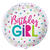 Folienballon Birthday Girl, für Kindergeburtstag Mädchen, beidseitig bedruckt, Größe: ca. 45 cm