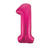Riesiger Folienballon Zahl 1, Premiumqualität, Höhe: ca. 86 cm, Farbe: Pink - Ziffer: 1